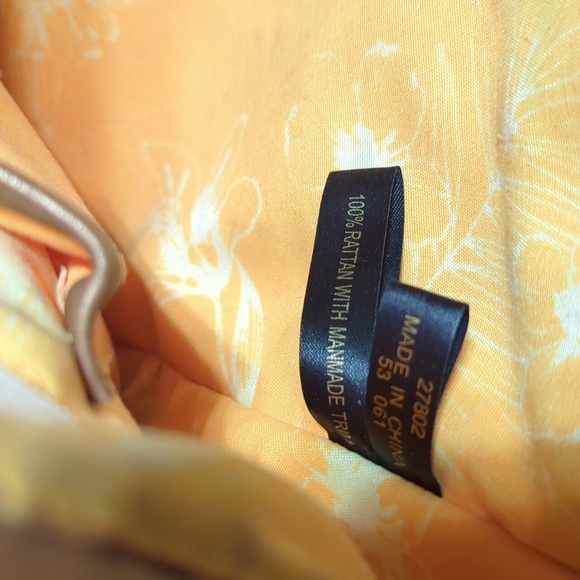 Etienne Aigner 100% Rattan with Bronze Trim Tote Bag 15” x 9” - Picture 12 of 12